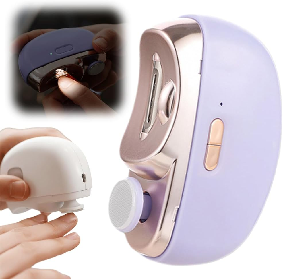 Electric Nail Clippers for Seniors Nail Trimmer,2025 Upgraded 3 in 1 Automatic Electric Nail Clipper with Polishing,Electric Nail Trimmer for Senior Adults Students Baby (Purple#1)