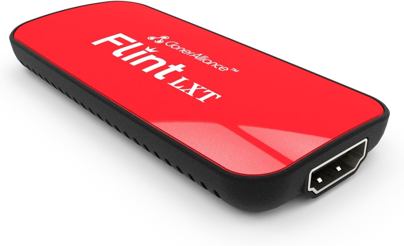 Cloneralliance Flint LXT, Super Portable UVC HDMI Video Capture Device. Capture 1080P 60Fps Video from Gaming Console, Camcorder, DSLR to Android/Windows/Mac. Ultra Low Latency. 4K Input Supported.