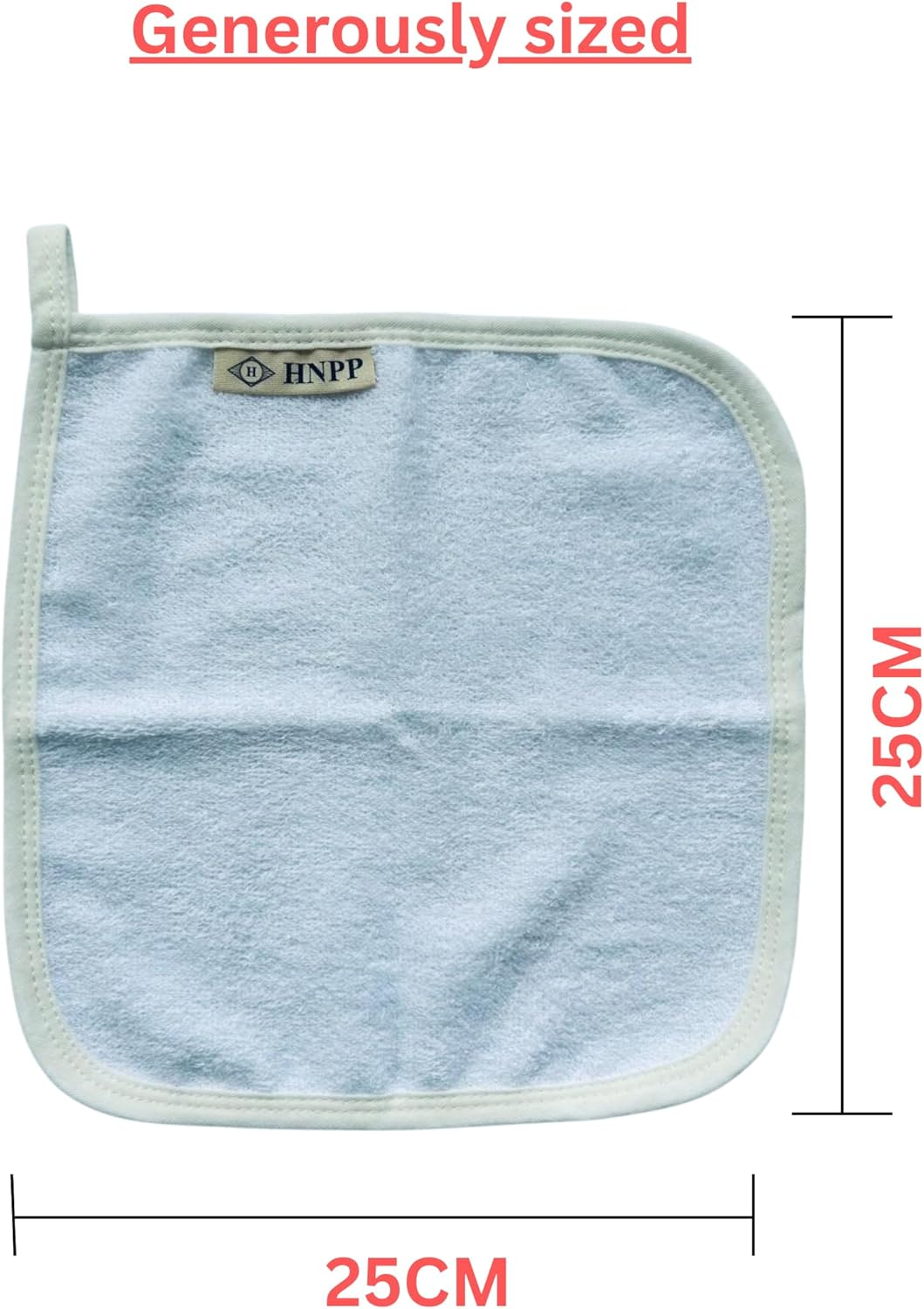 6-Pack Soft Baby Washcloths, 100% Cotton - Kids, Newborn Bath Towels, Infant Shower, Toddler Reusable Face Washer, Gentle on Skin, Baby Face Wash Cloth, 25X25Cm (White) image number 4