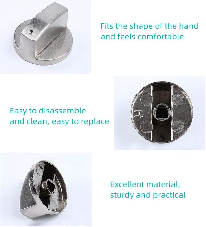 Gas Cooker Oven Stove Knob Control Rotary, 4Pcs round Gas Stove Knob,Gas Stove Stove Oven Control Rotary Knob,Stove Knob Switch Replacement Stainless Steel Universal Range Burner Control Knob Button image number 2