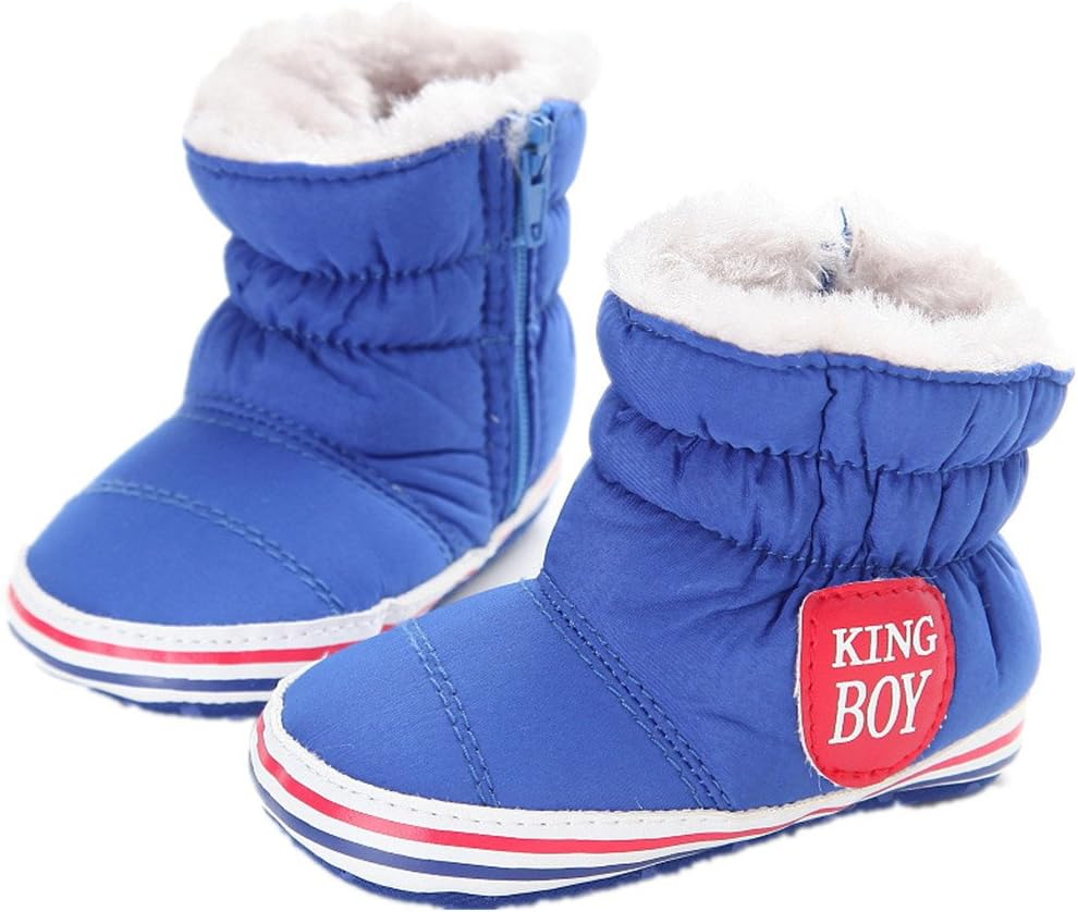 L-Peach Baby Boys' Winter Wear, Cold Protection, First Shoes, Kids, Newborn Shoes, Warm, Waterproof, Cold Protection, Baby Walking Shoes, for Beginning Walking, Infants, Walking Support, Zipper, Easy