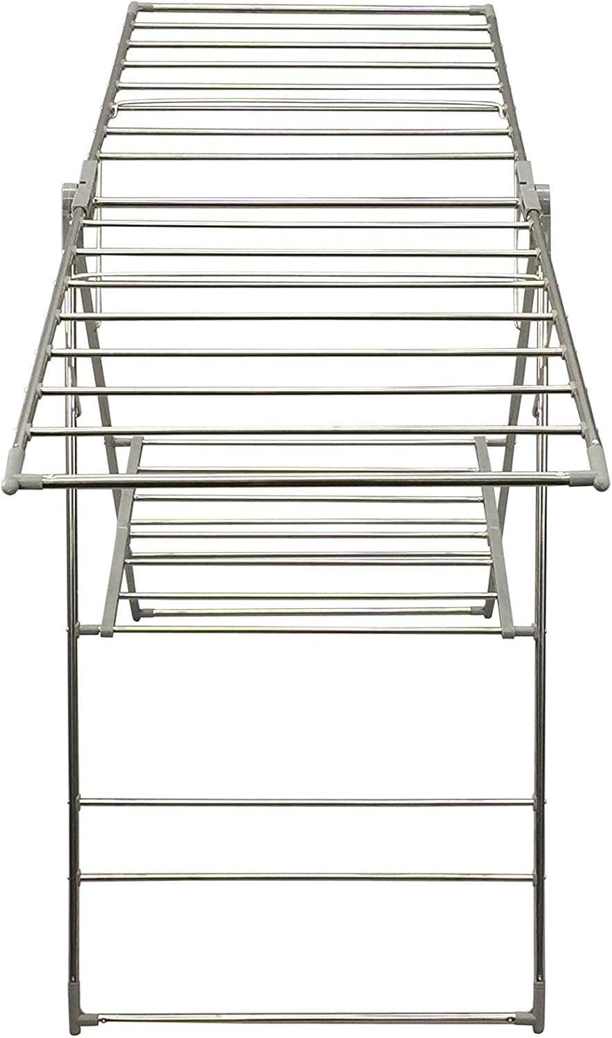 L.T. Williams Clothes Drying Rack, with Sock Clips, Metal Laundry Rack, Foldable, Space-Saving, Free-Standing Airer, with 2 Height-Adjustable Gullwings, Indoor Outdoor Us