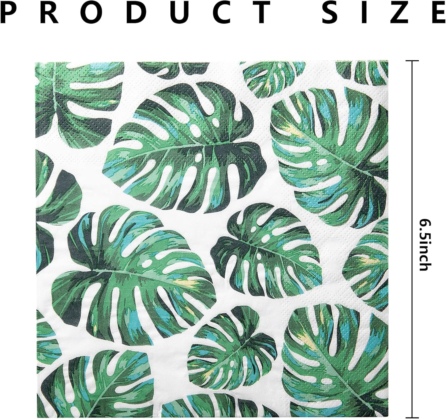 Wehhbtye 100PCS Tropical Plam Paper Napkins-Green Hawaiian Luau Leaf Beverage Dinner Napkin,Round Summer Palm Leaves Cocktail Luncheon Napkins for Party Birthday Holiday Supplies Decor image number 6