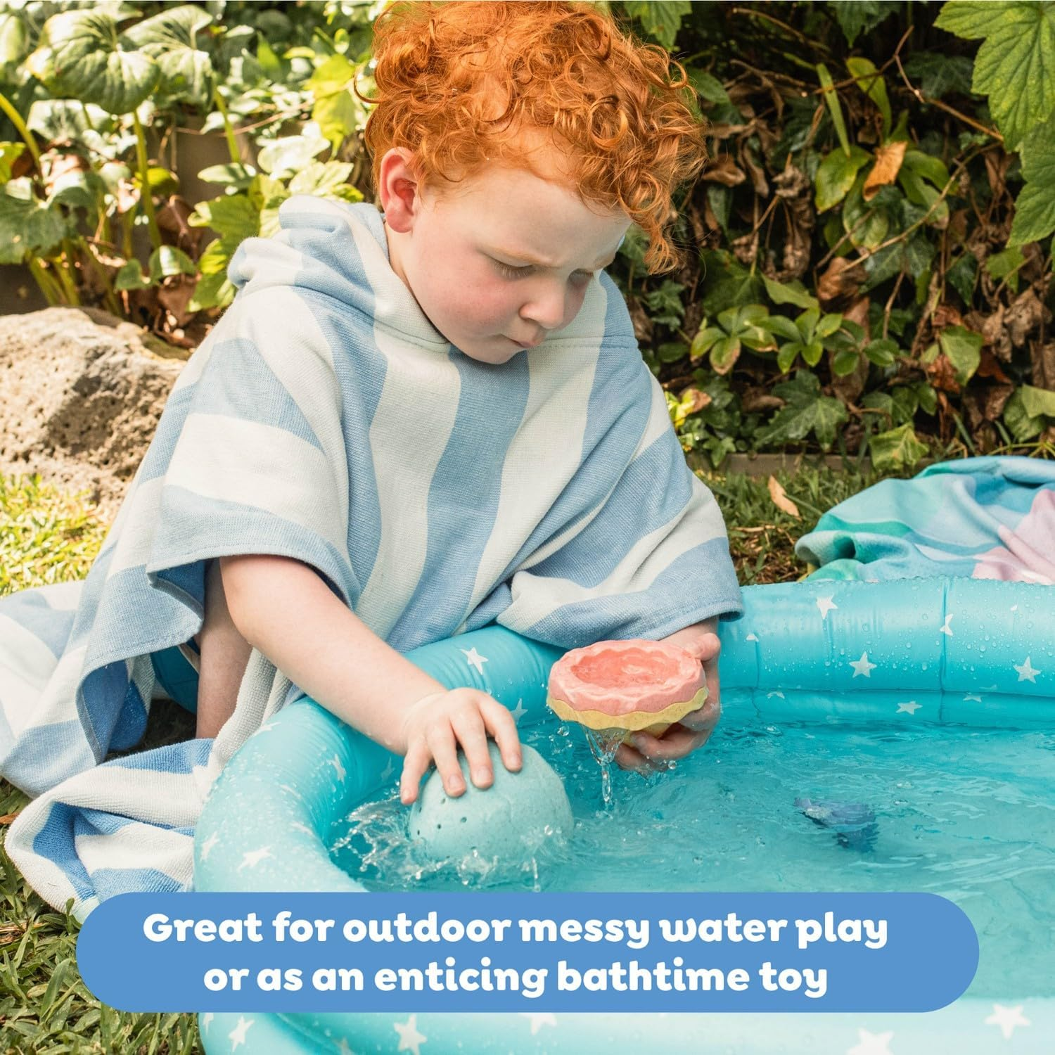 Tiger Tribe Stack & Pour Bath Egg &ndash; 7-Piece Eco Bioplastic Stacking & Pouring Sensory Bath Toy, Open-Ended Play, Ages 1&ndash;4 image number 4