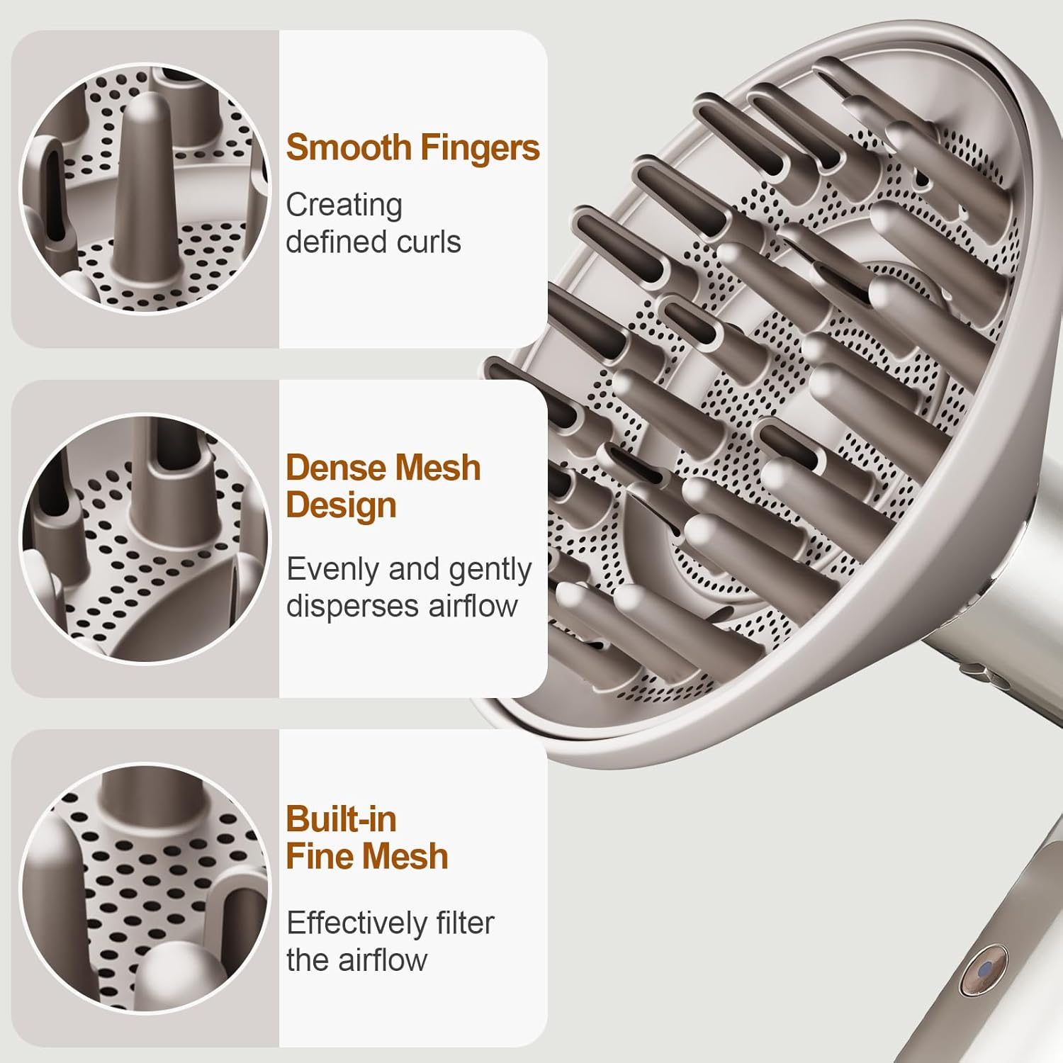 ZEPHBLOW Diffuser Attachment for Shark Flexstyle, Curl-Defining Diffuser Nozzle Compatible with Flex Style Blow Dryer Styler, Styling Tool for Wavy Curly Coily Hair