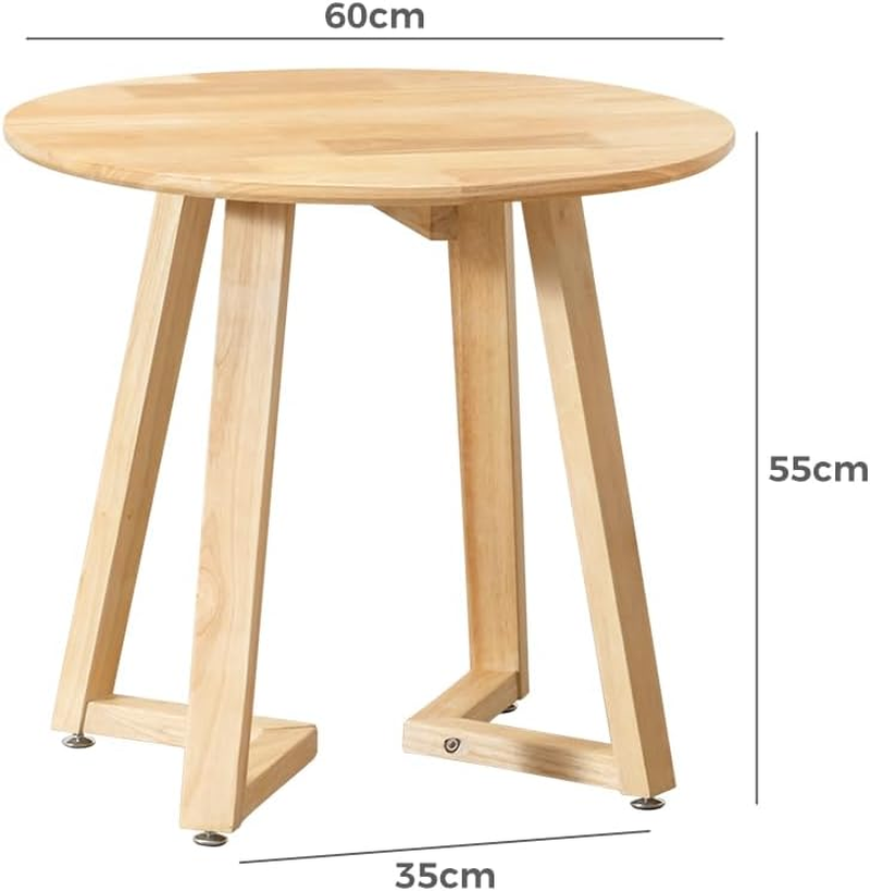Furb round Coffee Table, Modern Accent Side Table with Adjustable Foot Pads & Sturdy Soild Wood Frame, Sofa Cocktail Table for Home, Living Room, Office, Balcony(60Cm, Oak)