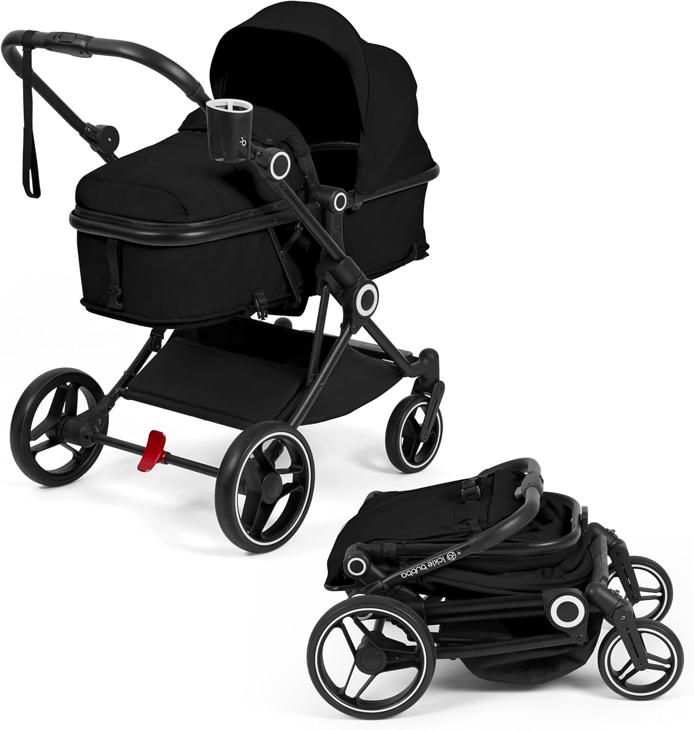 Ickle Bubba Atom All-In-One Four Wheel Convertible Stroller (Black)