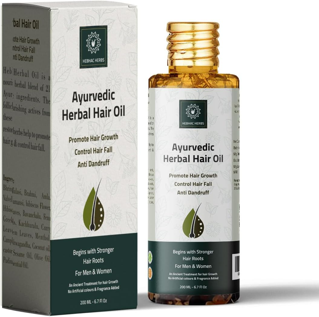 Ayurvedic Herbal Hair Oil Made with 21 Ayurvedic Herbs, Multipurpose Dandruff, Hair Fall (200Ml) Traditional Herbal Hair Oil for Men and Women image number 1