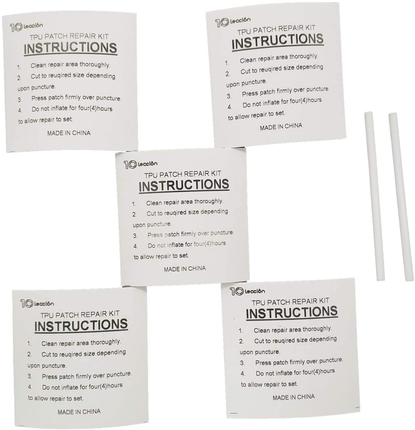 5 Pack of TPU Pool Patch Repair Kit for Air Mattress, Swimming Pool, Bounce House, Tent, Canvas, Canopy, Pool Floats, Tubes Air Bed and Inflatable Toys with 2 Pieces of Plastic Deflate Tubing image number 1