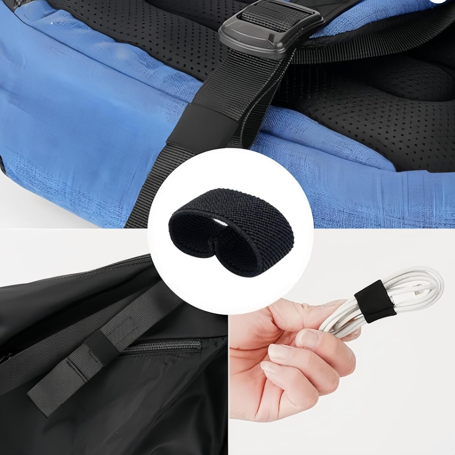 10 Pieces Elastic Belt Holders, Webbing Loop Accessories,Strap for Trousers, Belt Strap Holder for Backpacks image number 1