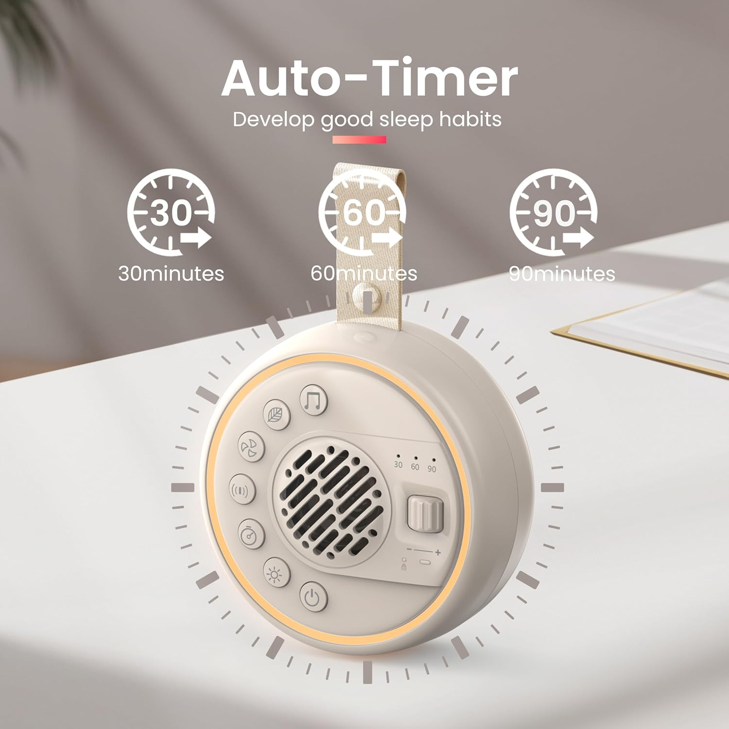 White Noise Machine with Bluetooth Speaker &ndash; 20 Soothing Sounds, Sleep Timer, Adjustable Volume & Night Light &ndash; Sound Machine for Baby, Kids, Adults, Travel & Office image number 1