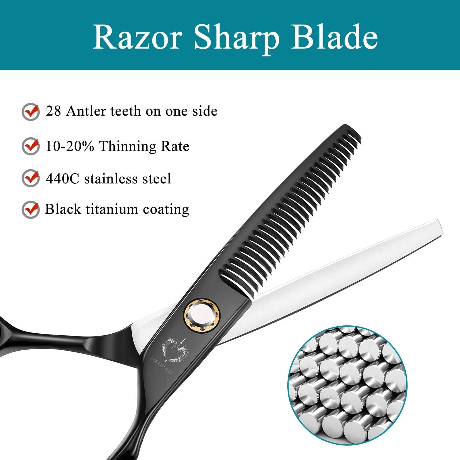 Dragon Riot Hairdressing Scissors Set, Sharp 6.0 Inches, Professional Japanese Hairdressing Scissors, Black Hair Scissors Set for Men and Women image number 4