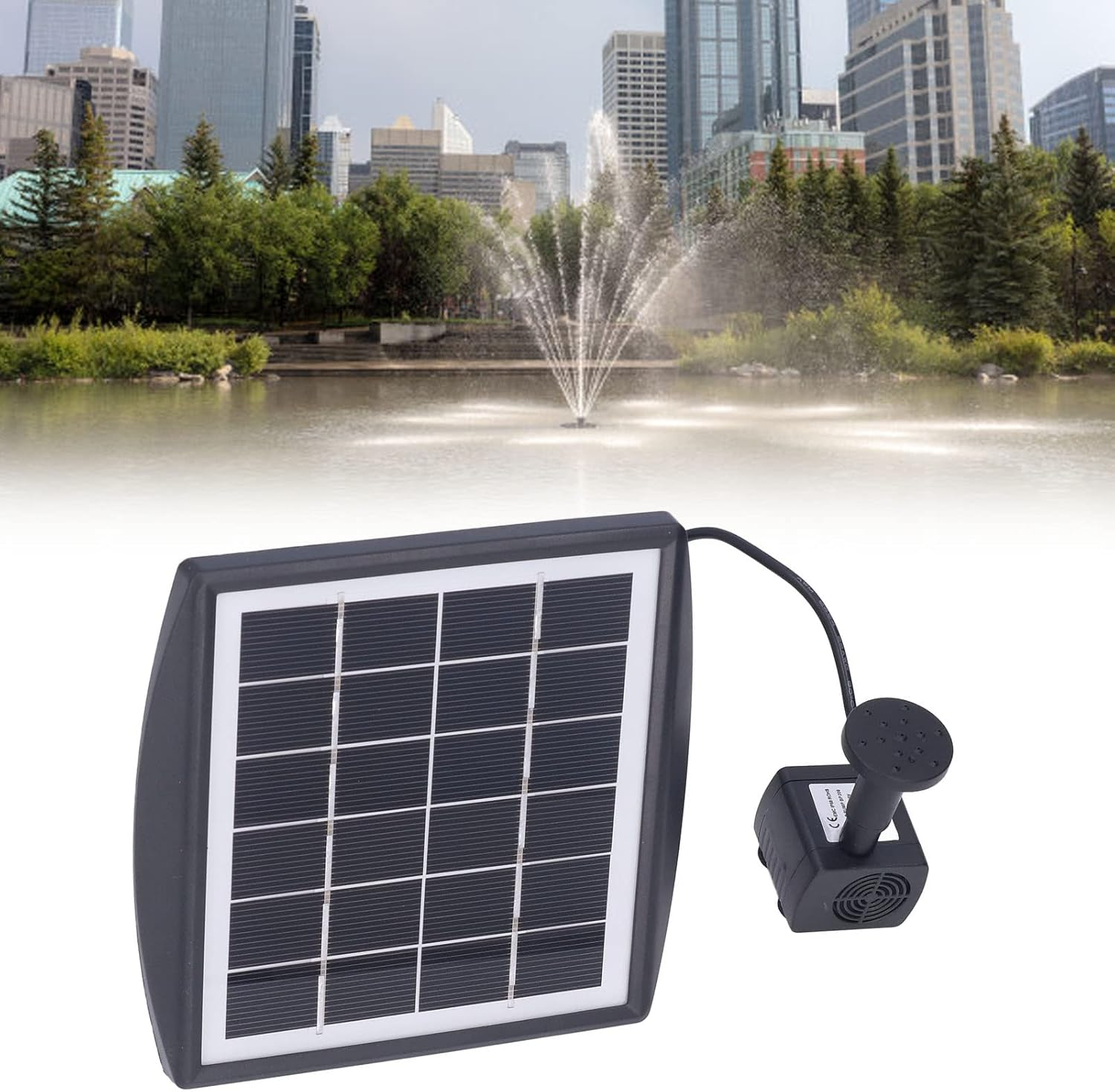 Cryfokt Solar Power Kit, Solar Fountain Pump with 9.84Ft Long Cable Submersible Easy to Install Bird Bath Water Fountain for Small Pond, Garden Decoration, Pool, Fish Tank image number 4