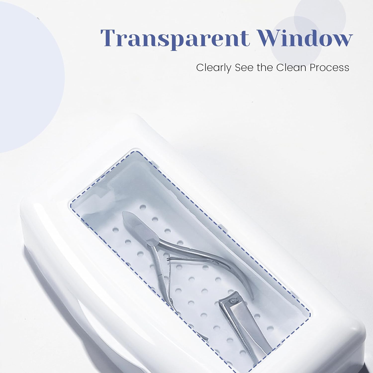 SULLMAR Nail Tool Sterilizers Nail Soaking Tray Box Cleaner Pot for Eyelash Scissors Tweezers Nail Art Tools Manicure Lash Soaking Tray Clean Box image number 2