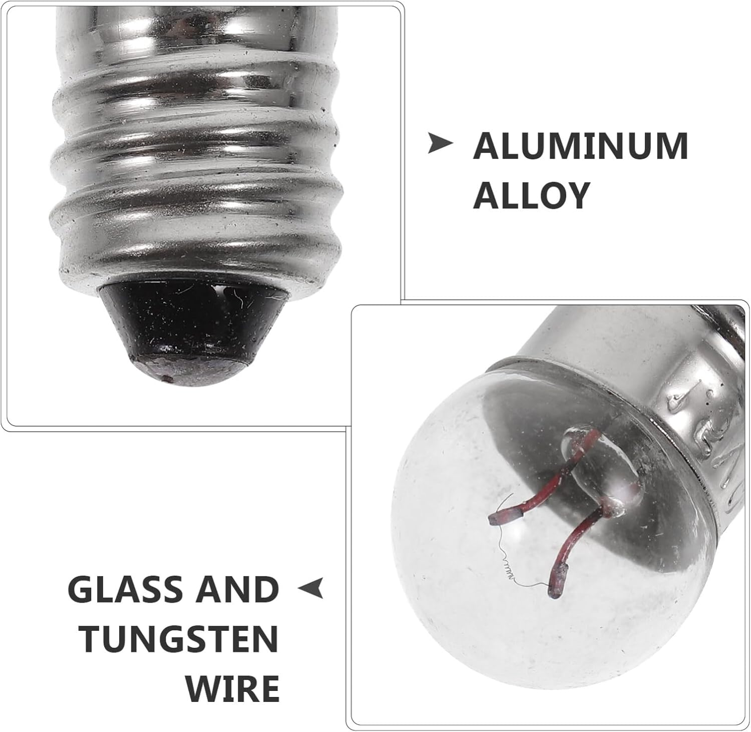 Iplusmile 50Pcs E10 Mini Light Bulb Kit, 1.5V Miniature Screw Base Light Bulbs, Tiny Indicator Incandescent Bulb for Physics Experiments image number 2