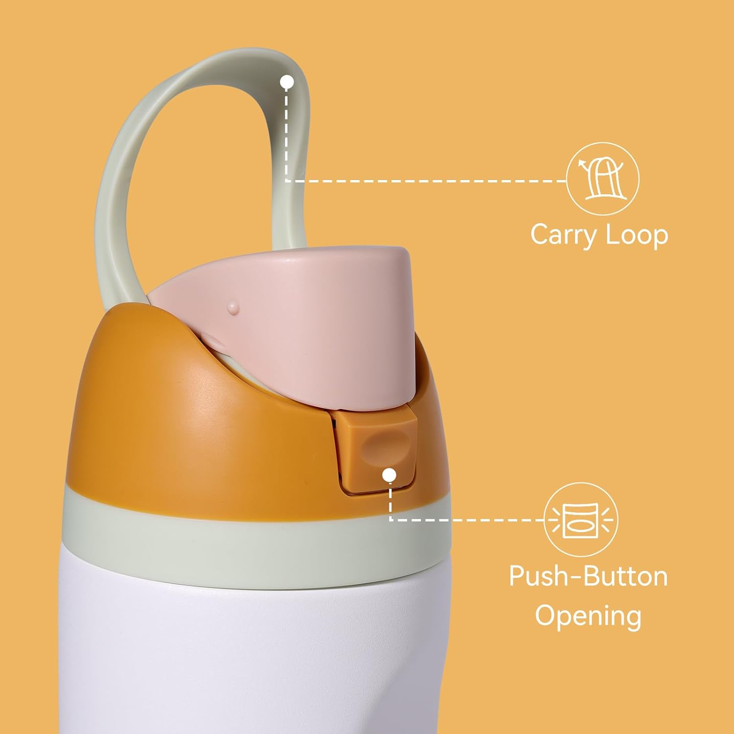 Renyqatt Replacement Lid for Owala Freesip, Compatible with Owala Cup 16Oz 24Oz 32Oz 40Oz, One Button Water Bottle Top Lid Replacement Accessory, Leakproof, Bpa-Free (Khaki) image number 6