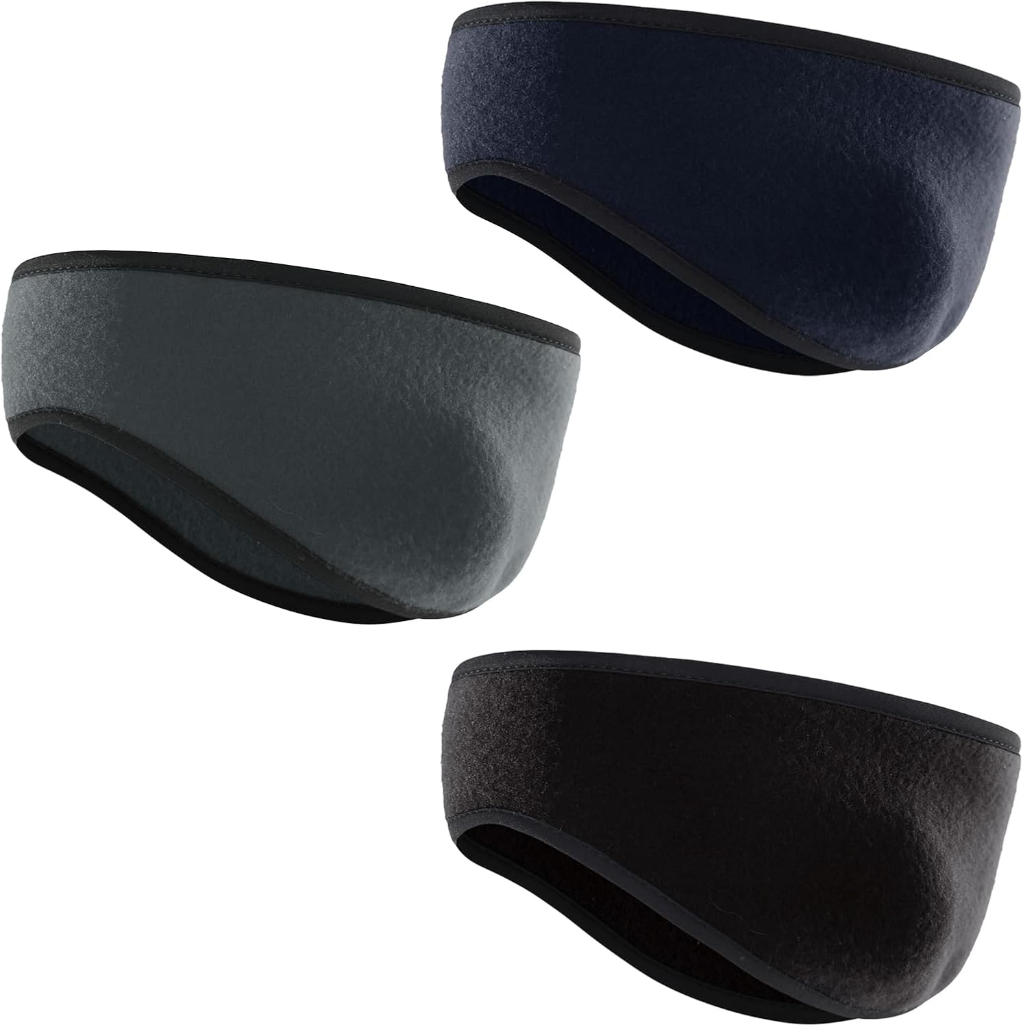 CENZICOM Winter Polar Fleece Ear Warmers Headband, Moisture Wicking Sports Earmuffs,3 PCS image number 1