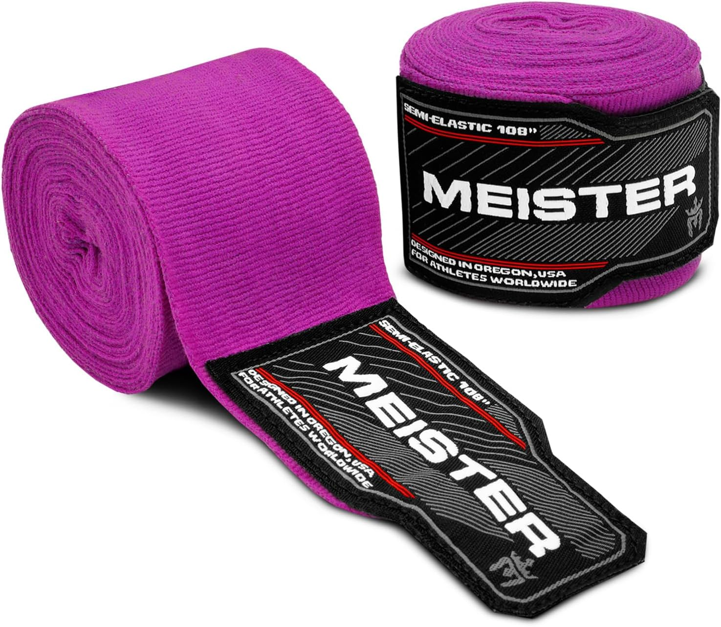 Meister Junior 108" Semi-Elastic Hand Wraps for MMA & Boxing (Pair) - Black image number 3