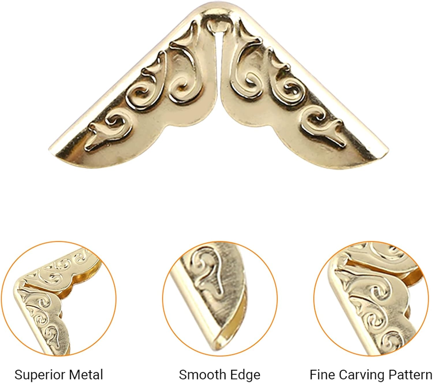 HEEPDD 100Pcs Retro Metal Book Corner Protectors, Gold image number 1