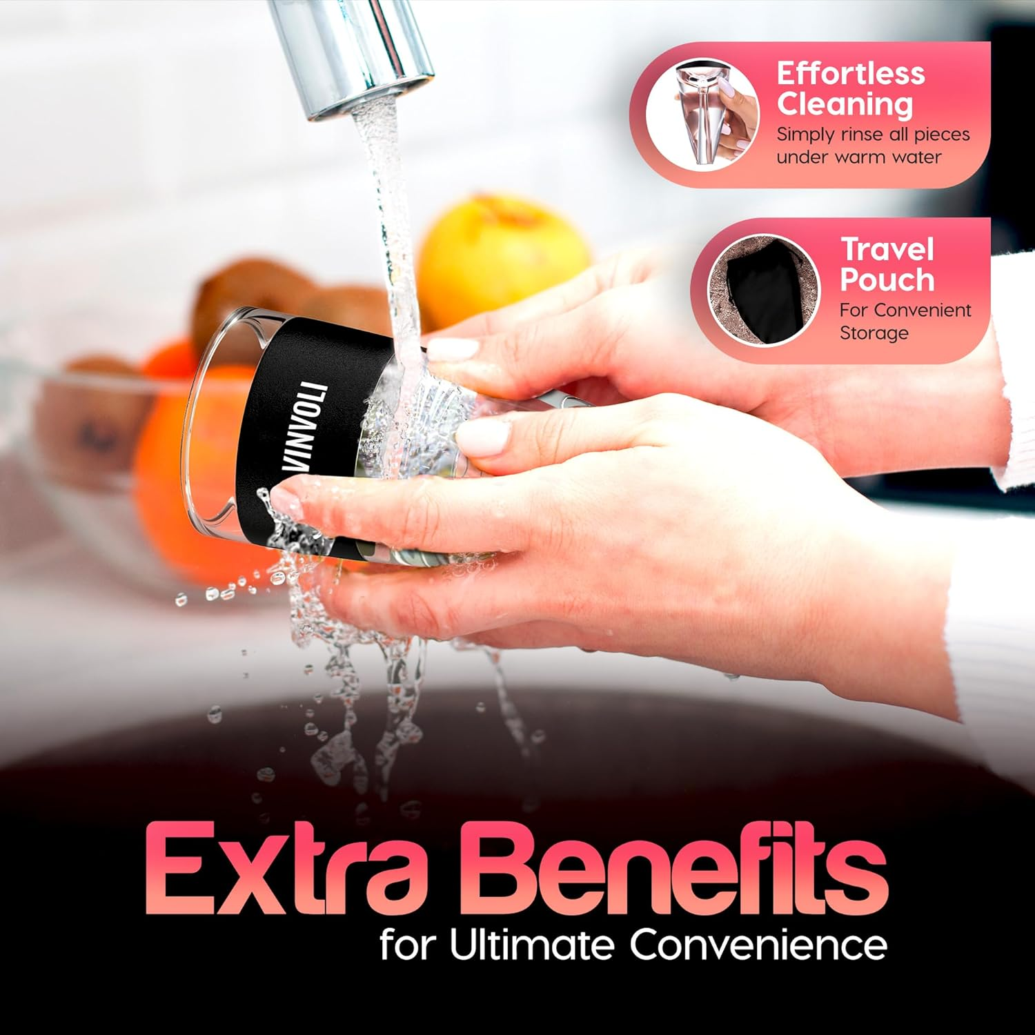 Wine Aerator - Premium 2019 Wine Air Aerator - Red Wine Decanter Aerator - Wine Aerator Wine Pourer - Wine Filter Sulfite Remover - Wine Decanters Areators for Wine Bottle - Wine Guide Ebook Aerator Black, Transparent image number 2