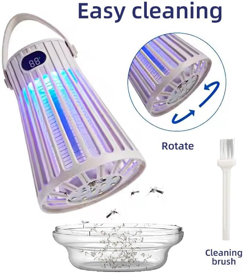 Yakiter Bug Zapper,Electric Fly Killer Mosquito Zapper Waterproof, Portable Outdoor & Indoor Insect Killer for Home, Patio, Backyard, Camping