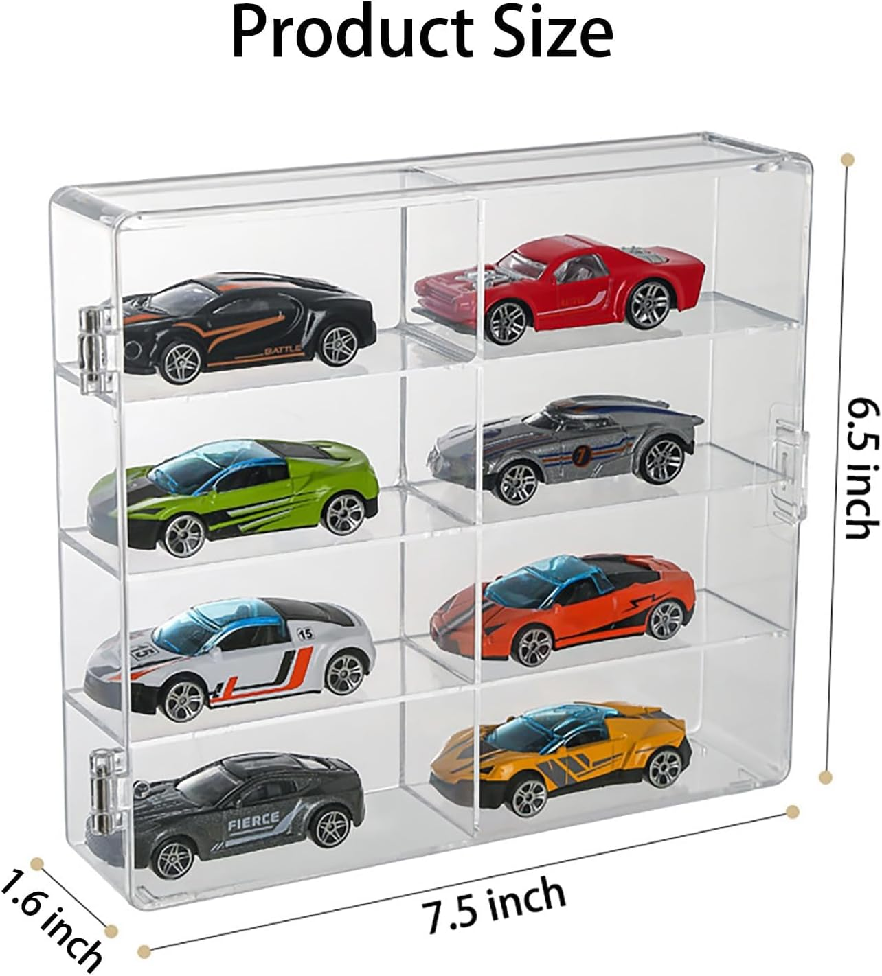 Jarlathy 1/64 Scale Matchbox Wheels Toy Car Display Case Holds 32 Toy Cars Storage Organizer, Clear Display Box with Clear Snap-On Dust Cover 6.5 X 7.5 X 1.6 Inches 4 Pack image number 2