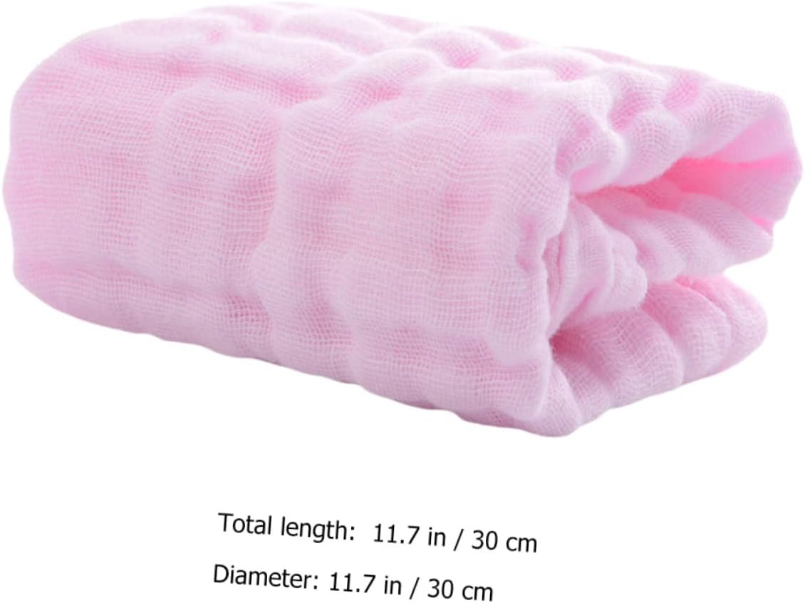 5Pcs Baby Muslin Washcloths for Infants Soft and Absorbent Face Towels Pink for Burping and Drooling image number 2