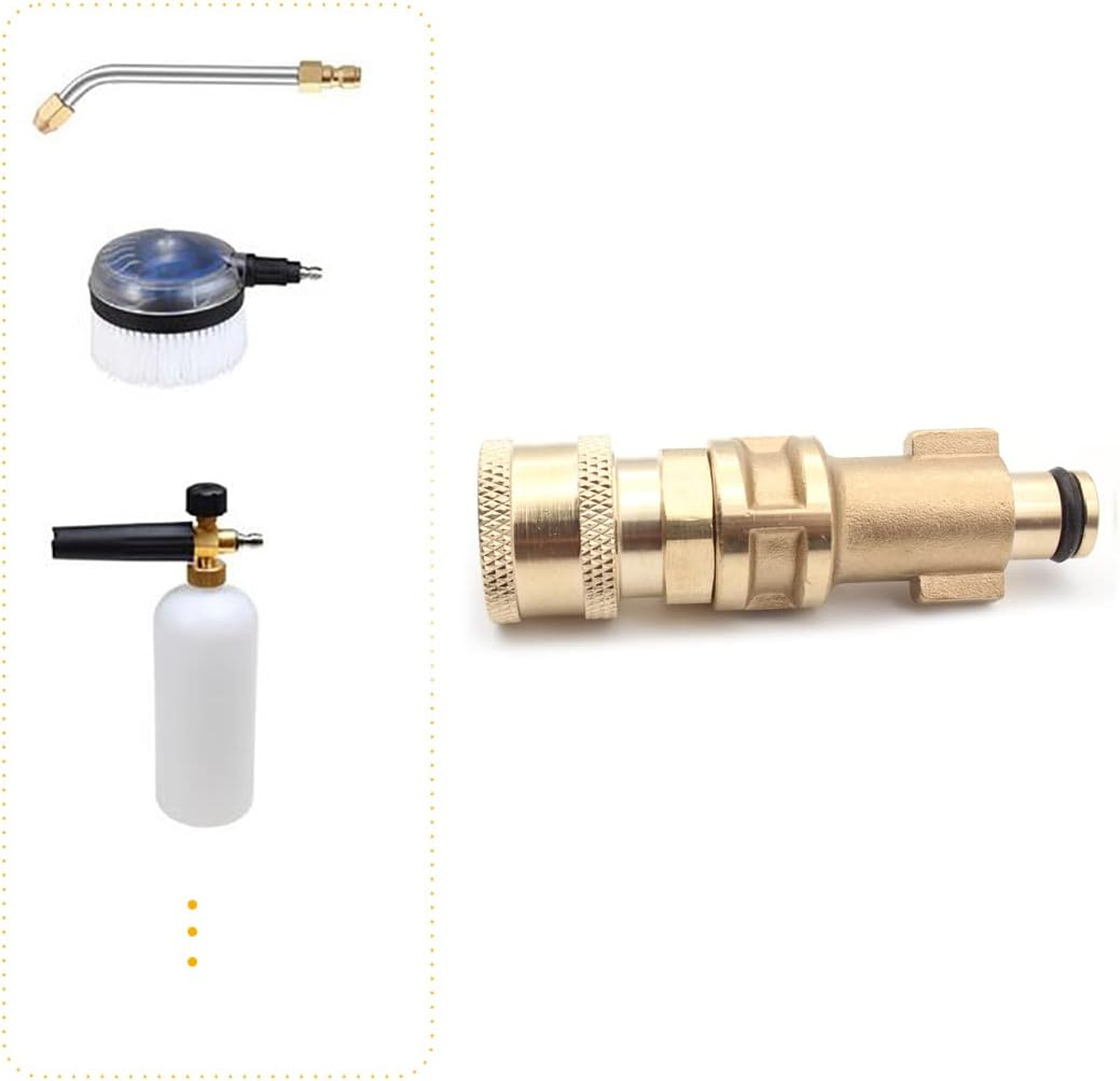 Brass Pressure Washer Gun Adapter,Electric Power Washer Accessory Part,1/4 Inch Quick Connector,With 5 Nozzle Tips,Compatible Bosch Greenworks...Short Replacement Wand (For Bosch/Husky/Greenworks...) image number 6