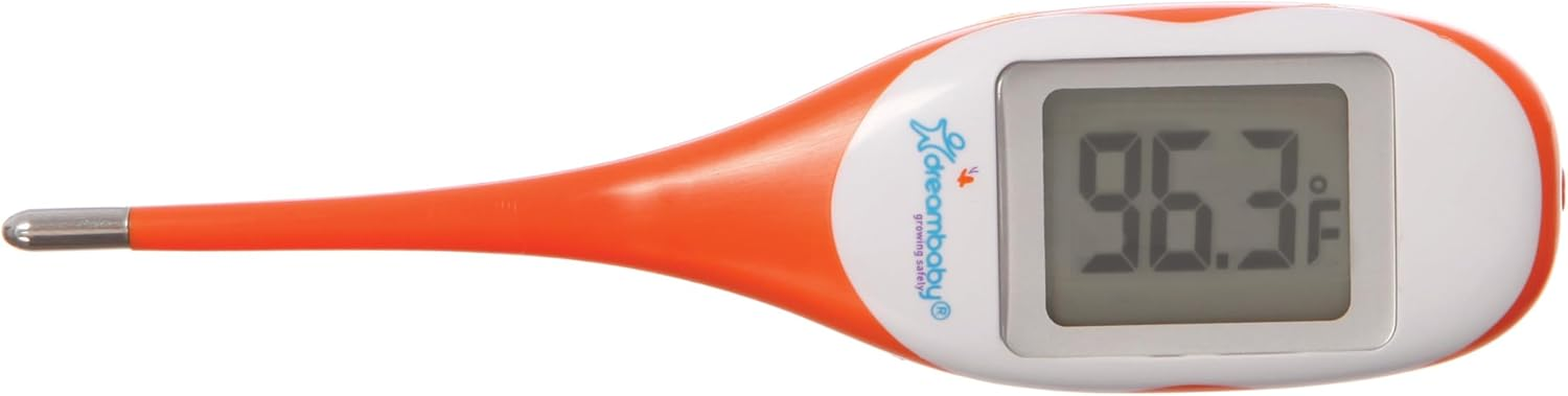 Dreambaby Rapid Response Digital Baby Thermometer with Fever Alert for Underarm or Oral Temperature Readings - Fast & Accurate Digital Thermometer for Babies - Orange