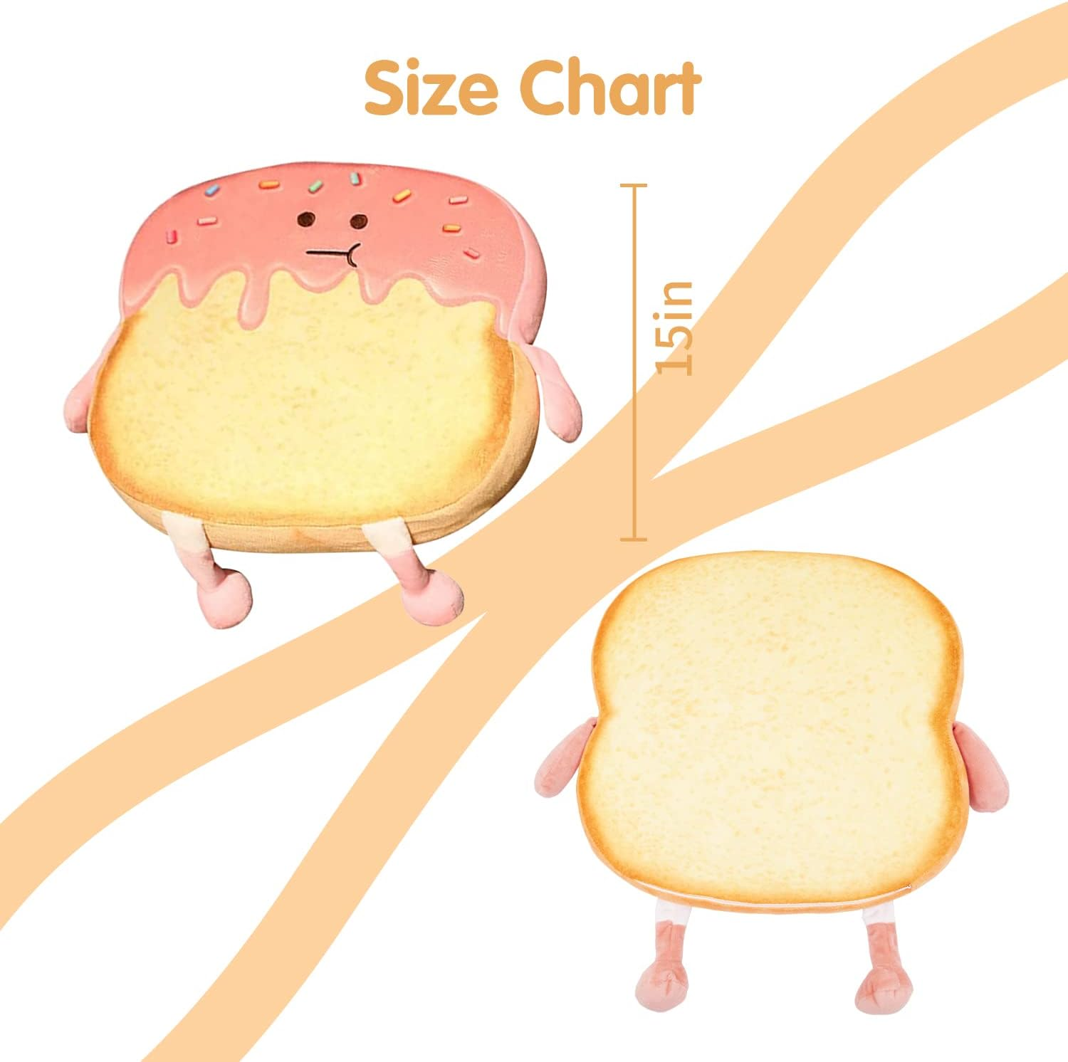 Toast Seat Cushion Cute Chair Pillow Pads Memory Foam with Removable Cover Gaming Chair Office Home Bedroom Shop Restaurant Decor (Strawberry) - Chocolate image number 3