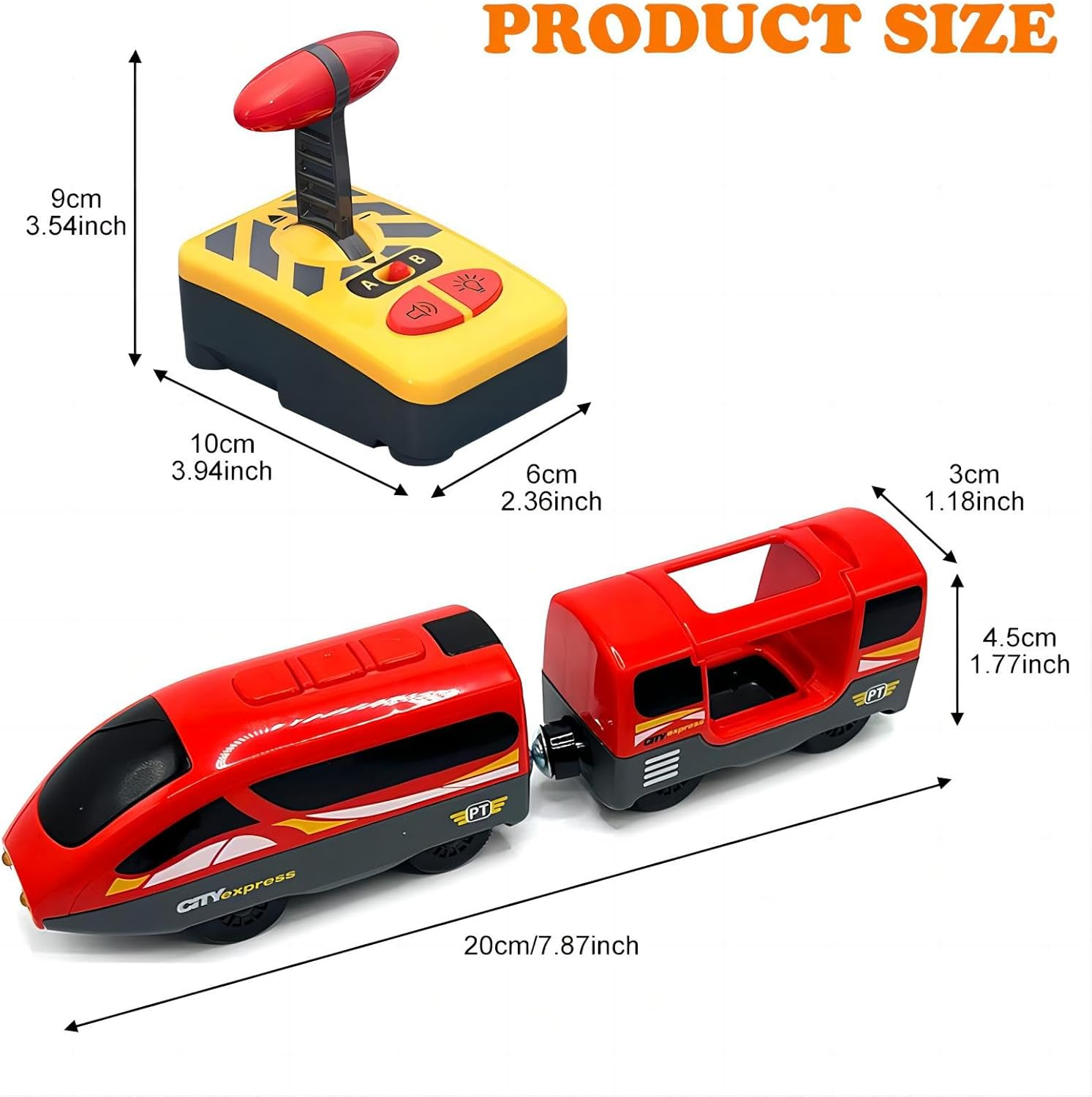 B-Qtech RC Electric Train Toy, Battery Operated Educational Toy, Compatible with Brio Fits Thomas Fits, Remote Control Train for Wooden Track Boy Girl 3 4 5 Years image number 5