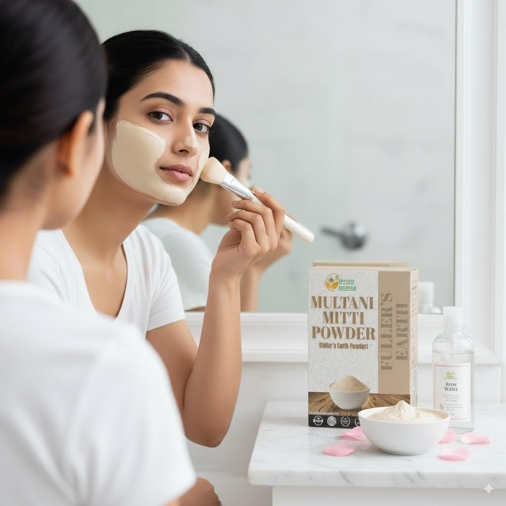 Herbs Botanica 100% Natural Multani Mitti Powder (Fuller'S Earth Clay) Bentonite Clay 5.3 Oz | 150 Gms image number 5