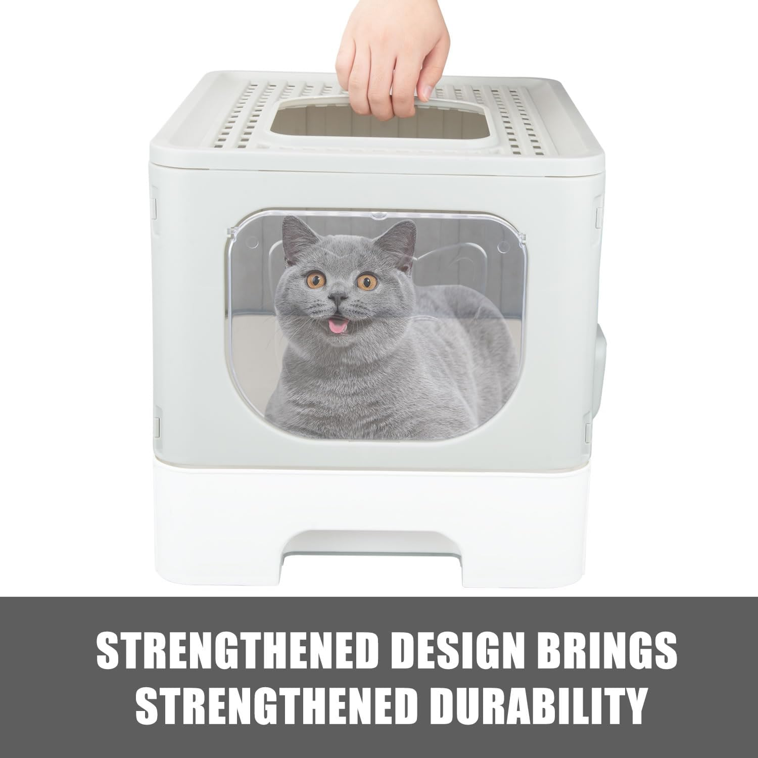 Truepal Foldable Cat Litter Box & Double-Layer Cat Litter Mat 65 X 45 Cm Pet Toilet (Black) image number 4