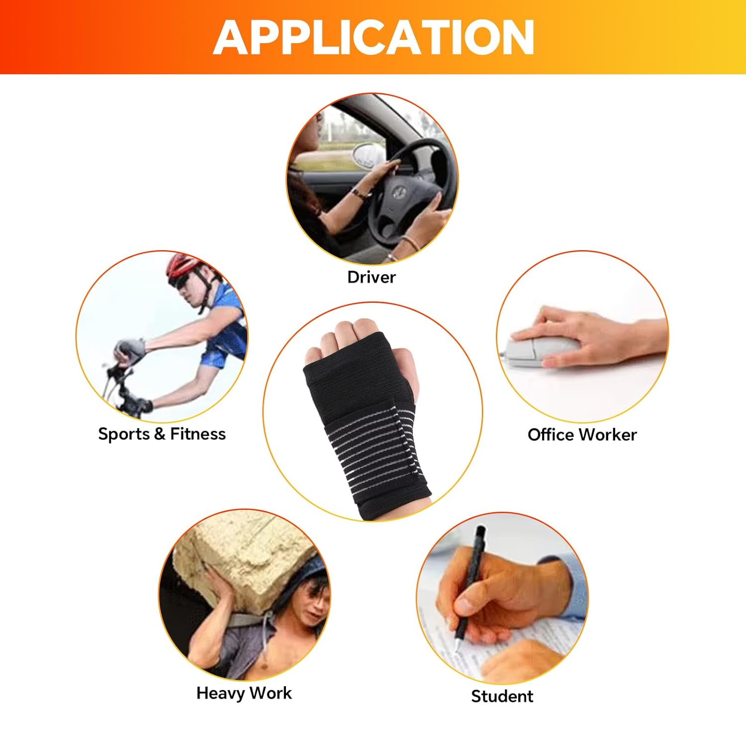 2 Pack Adjustable Compression Wrist Braces, Elastic Wrist Support with Strap for Pain Relief, Carpal Tunnel, Tendonitis, Arthritis, Sports, Fitness & Everyday Use(Black) image number 2