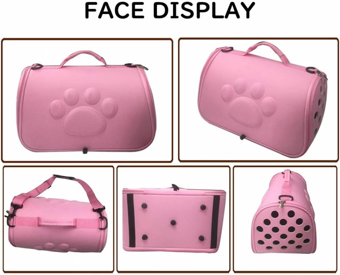 EVA Pet Travel Carrier Bag for Cats and Dogs | Breathable Portable Pet Shoulder Bag | Lightweight Pet Carrier with Paw Print | Comfortable Pet Travel Crate - Black-L image number 2