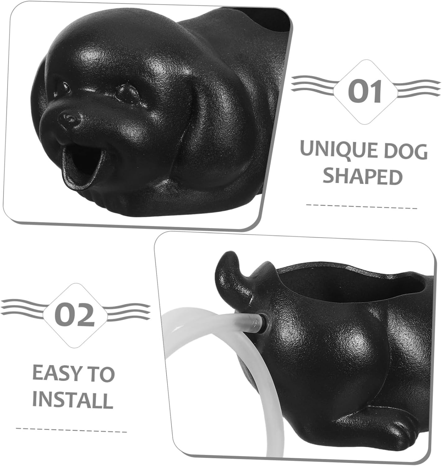 SUPVOX Ceramic Dog Fountain Spitter Indoor Waterfall Decor with Efficient Filtration Ceramic Material Unique Puppy Statue for Fish Tank and Garden Accessories image number 4