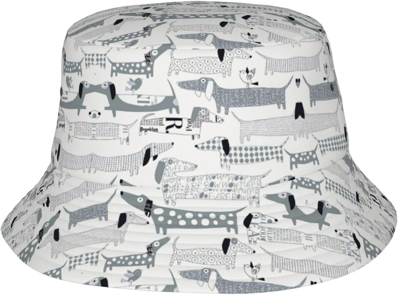 Cute Dachshund Dog Printed Bucket Hat Unisex Trendy Lightweight Outdoor Hot Fun Summer Beach Vacation Getaway Headwear