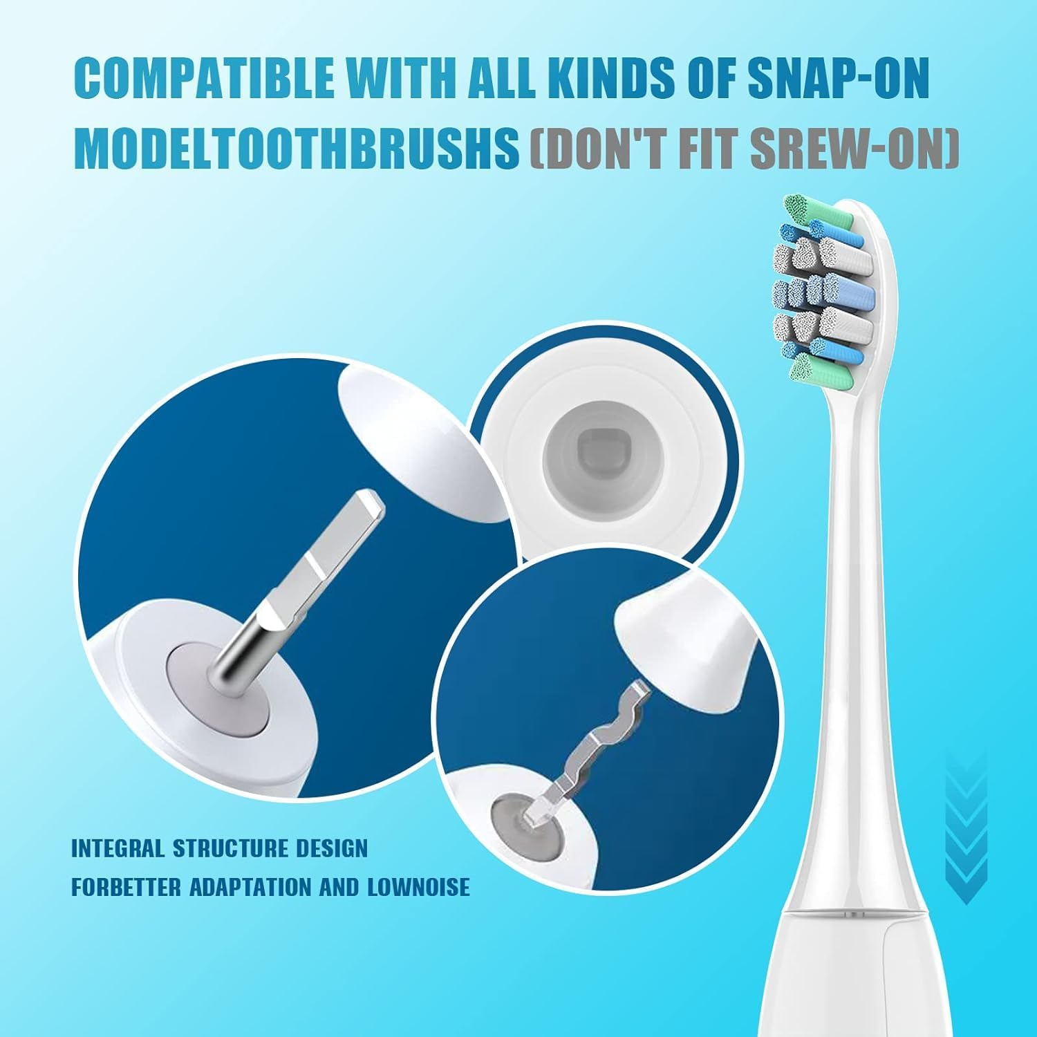 Replacement Toothbrush Heads Compatible with Philips Sonicare 2100 4100 4300 5100 9000, Optimal White, W2 C2 A3 Brush Head with Covers, Standard Toothbrush Heads image number 2