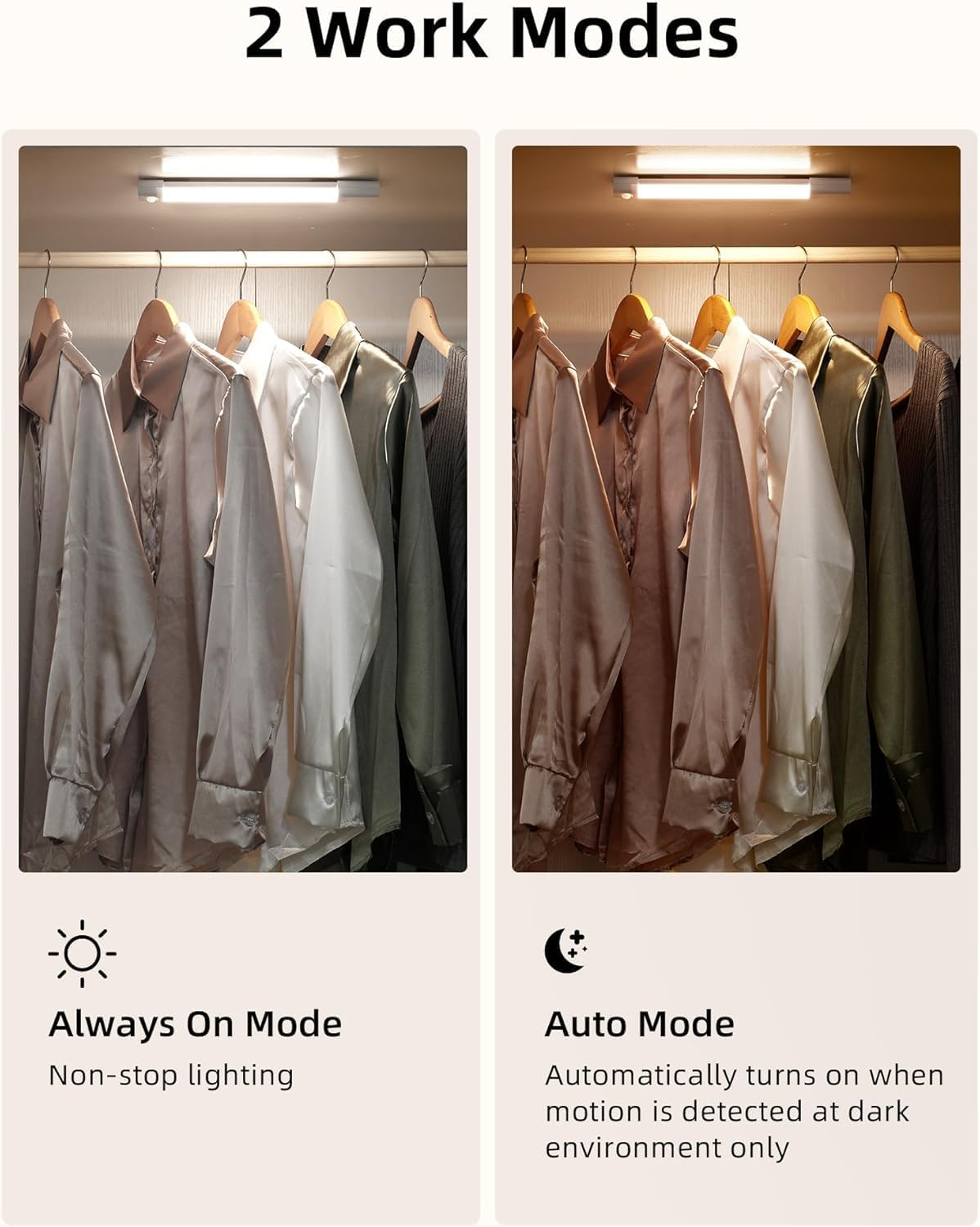 EZVALO 3 Pack 7&rdquo; Motion Sensor Light Indoor, Wireless under Cabinet Lighting, 30 LED Rechargeable Closet Lights, Dimmable, 3 Color Temperatures, Counter Lights for Wardrobe, Pantry, Bedroom, Kitchen image number 0