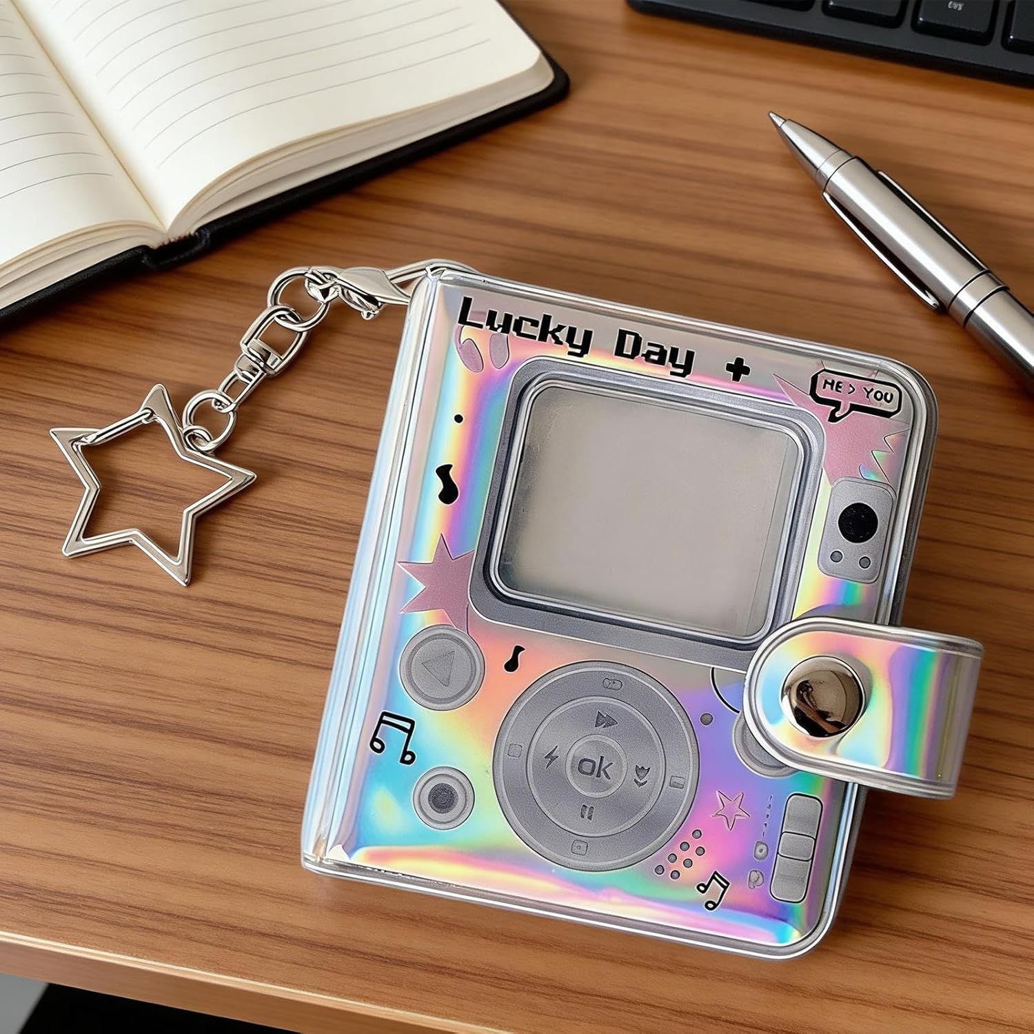 Keychain Photo Album,Retro Cute Double-Sided Small Keyrings - Cute Card Binder - for Family Kids Christmas Holiday Party Vacation Memorial Pregnancy Birth Growth Home image number 5