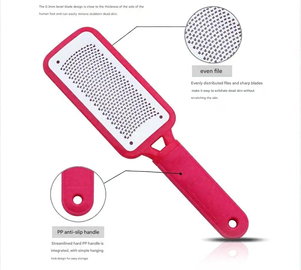 Colossal Foot File - the Original Stainless-Steel Foot Scraper, Dead Skin/Callus Remover for Feet, Foot Scrubber, Pedicure Tools for Salon-Quality Foot Care (Red and Black, One Size) image number 2