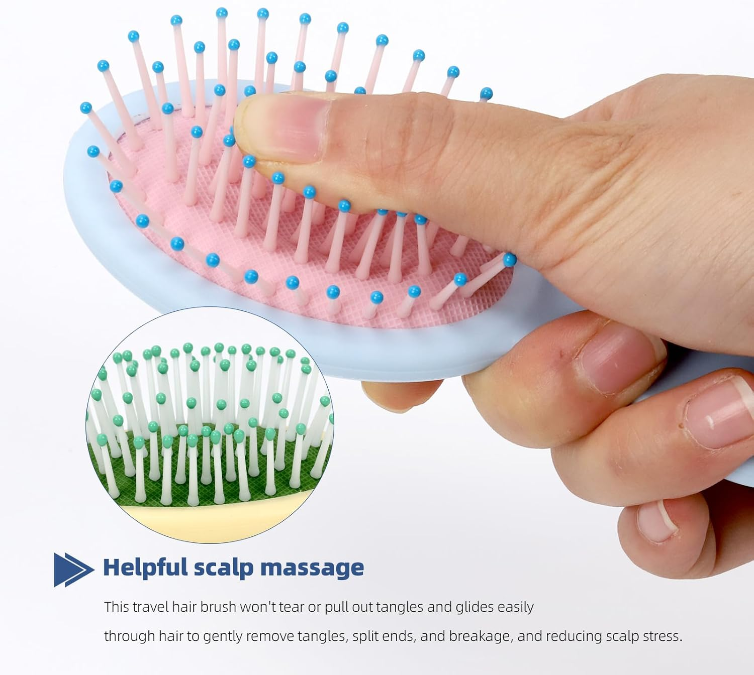 Glarks 12Pcs 13.4 X 5.42Cm Multicolor Mini Hair Brush Assortment Kit, Travel Detangling Brush, Soft Bristles Hair Brush for Most Hair Type, Wet/Dry Hair, Girls/Women/Man image number 1