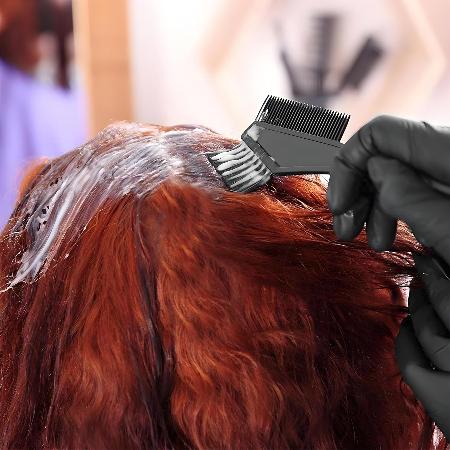 Hair Dye Mixing Bowl and Brush Set, 5Pcs Hair Dyeing Tool Set, Brush Double-Sided Comb, Dye Brush, Ear Cover, Hair Colouring Tools for Home Salon Beauty image number 6