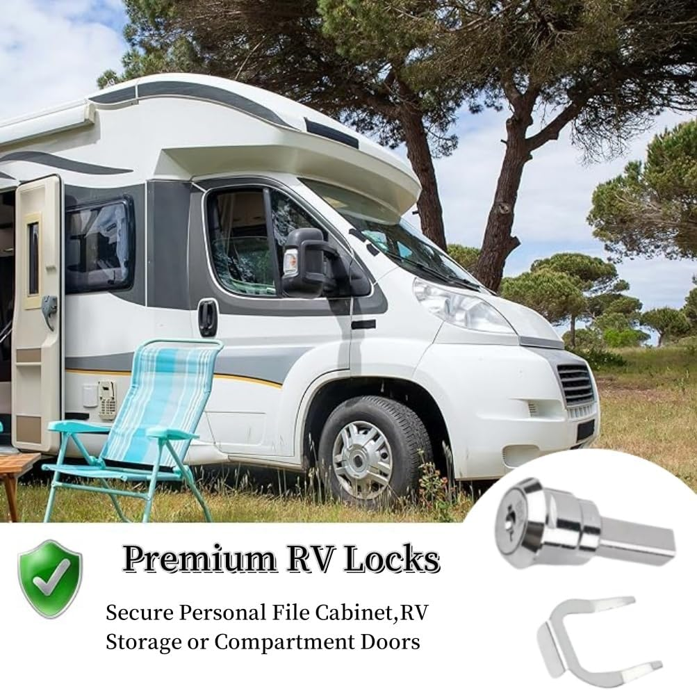 1 Pack Cabinet Lock with Keys, Key Lock, Heavy Duty Cabinet Cam Lock Set for Cabinets, RV Storage Locks, RV Compartment Locks for Truck Pickup Tool Box Mailbox Drawer Cabinet, Cam Locks Keyed Alike image number 6