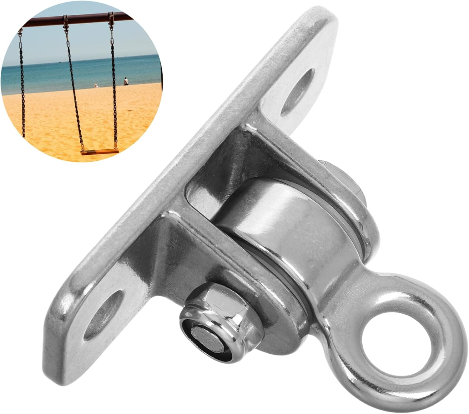 ADOCARN Heavy Duty Metal Ceiling Mount Swing Hanger Rotating Swivel Hook for Hammock Chairs, Porch Swings, and Punching Bags, Ceiling Mount Hardware for Secure Hanging image number 3