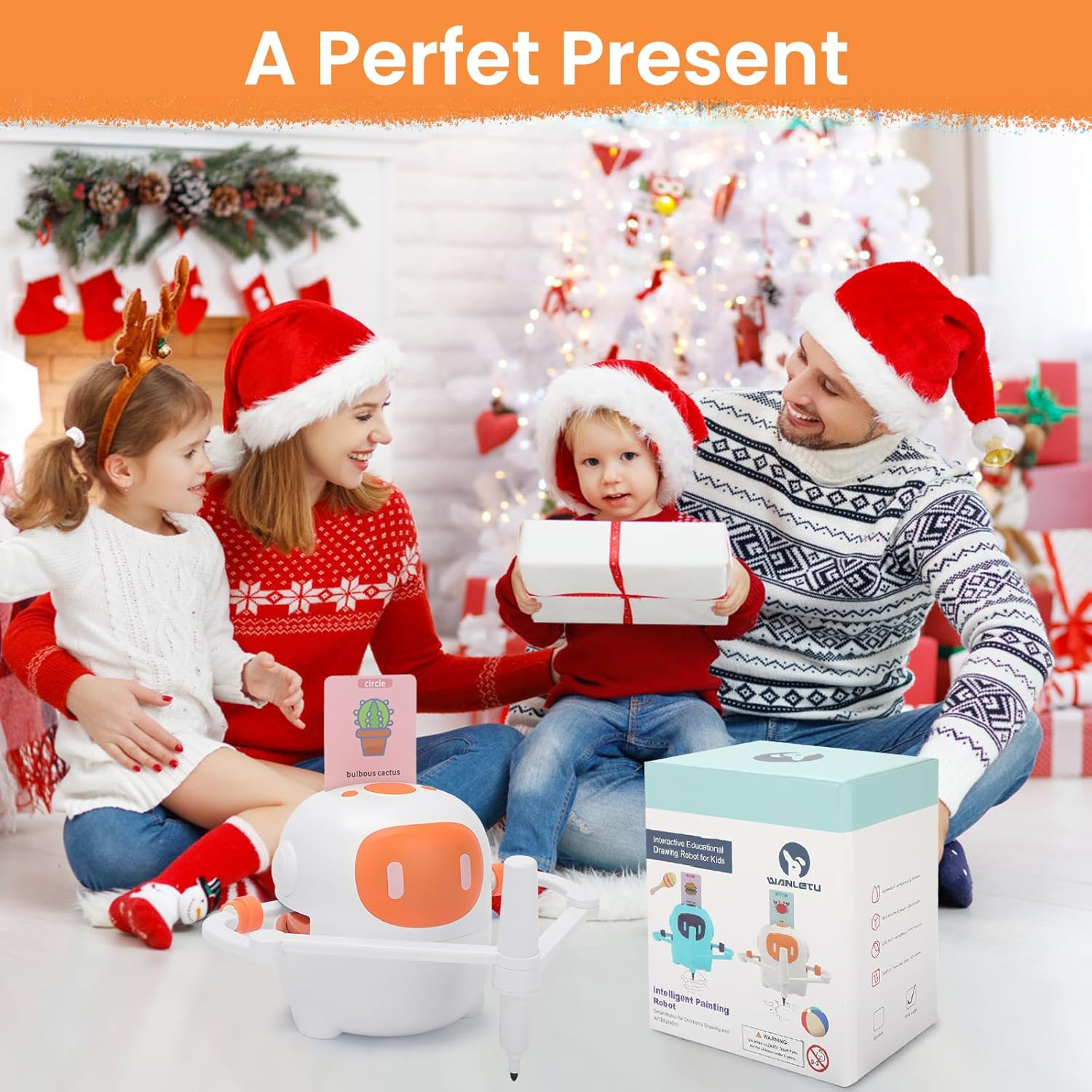 Drawing Robot for Kids with 100 Cards, Voice Interactive Educational Drawing Machine, Montessori Painting Learning Toys for 3 4 5 6 7 8 Year Old Boys Girls Birthday Party image number 6