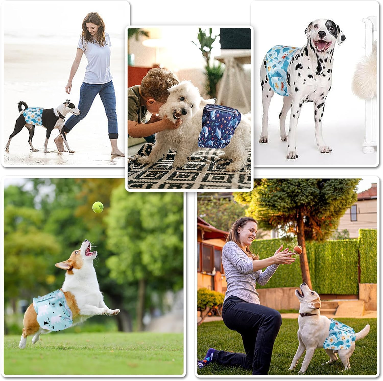 3 Packs Dog Nappies-Super Absorbent Washable/Reusable Diapers for Dogs (Female Male), Belly Bands for Dog Hygiene, Season & Sanitary Pants for Small Medium Large Dogs (XL) image number 3