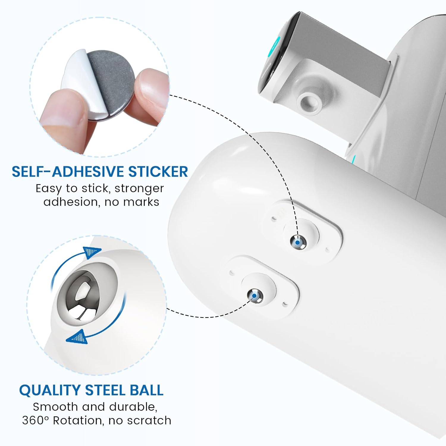 Self Adhesive Caster Wheels, Appliance Rollers for Kitchen Appliances, 360&deg; Swivel Mini Universal Wheel Roller Casters, Sticky Pulley for Trash Can, Storage Box, Appliance Slider (8, White-Swivel) image number 4