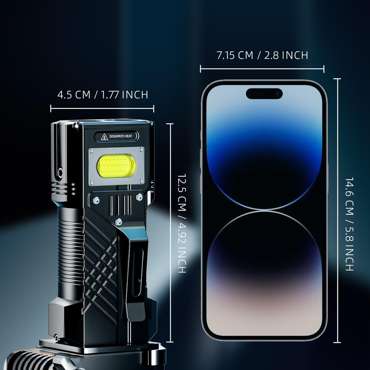 WARSUN X609 Rechargeable High Lumen Torch &ndash; Super Bright 3000 Lumens LED with 7 Modes, Red Light, and Turbo Mode for Camping, Emergency, Survival Use