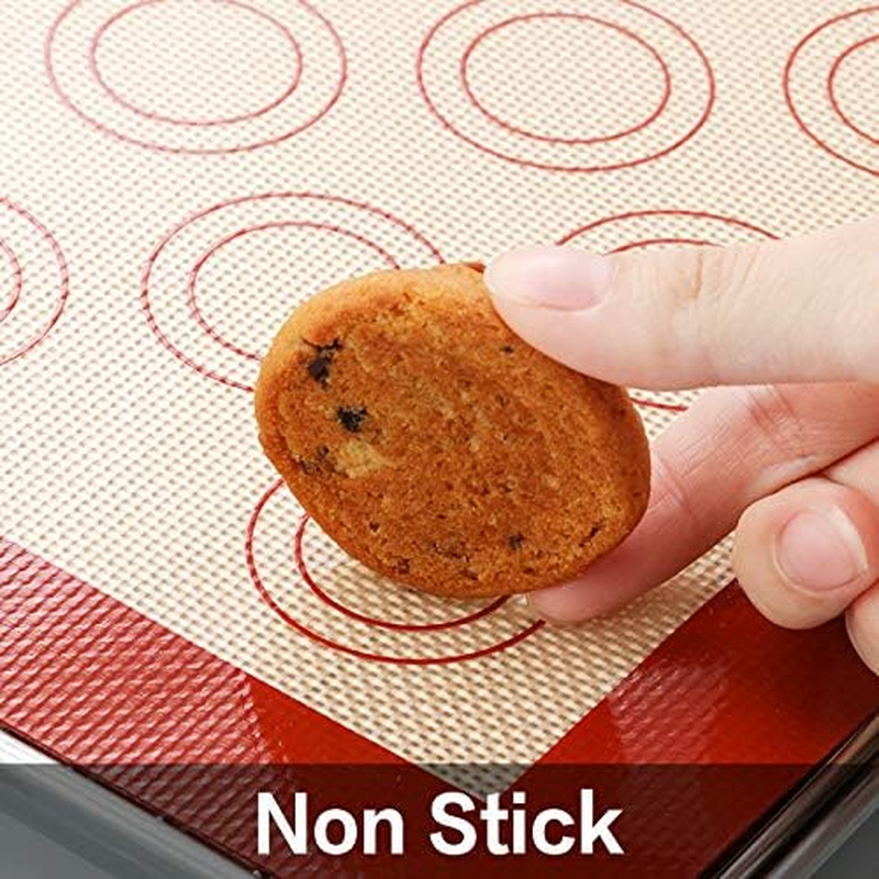 Stainless Steel Baking Sheet Tray Cooling Rack with Silicone Baking Mat Set, Cookie Pan, Set of 6 (2 Sheets + 2 Racks + 2 Mats), Non Toxic, Heavy Duty & Easy Clean image number 3